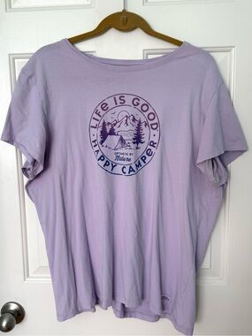 Life Is Good | Happy Camper Crusher-Lite Tee | Purple | XXL